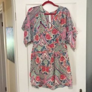 Anthropologie Floral Dress with Semi Open Back